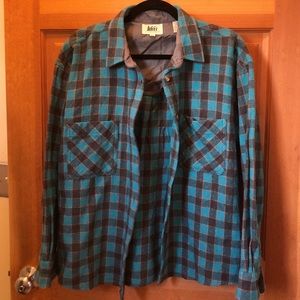teal and grey flannel